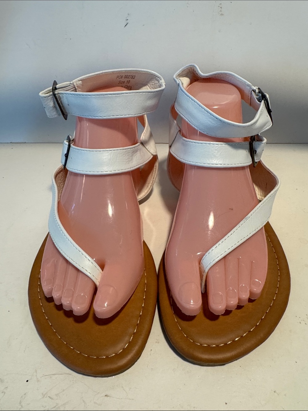 White Ankle-Strap Toe-Ring Sandals - Women's Fashion